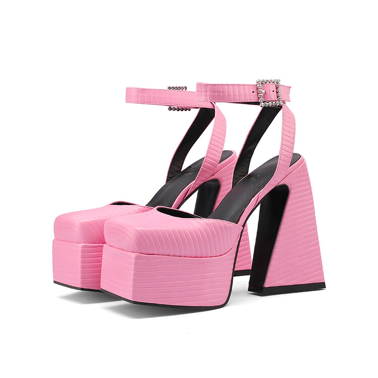 closed-toe-platform-chunky-high-heel-sandals-for-women Closed Toe Platform Chunky High Heel Sandals for Women