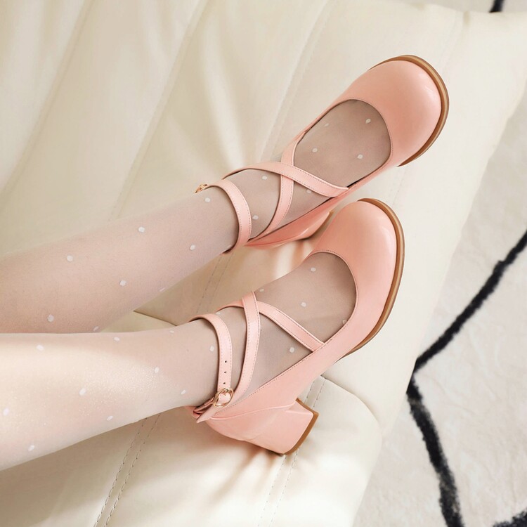 fashion-flat-shoes-for-kids-and-adults-lolita-style-cross-strap-low-heel Fashion Flat Shoes for Kids and Adults Lolita Style Cross Strap Low Heel