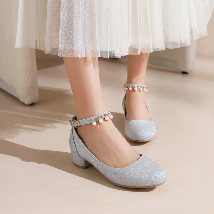 fashion-flat-shoes-for-kids-and-students-low-chunky-heel-beaded-metal-decor_3 Fashion Flat Shoes for Kids and Students Low Chunky Heel Beaded Metal Decor