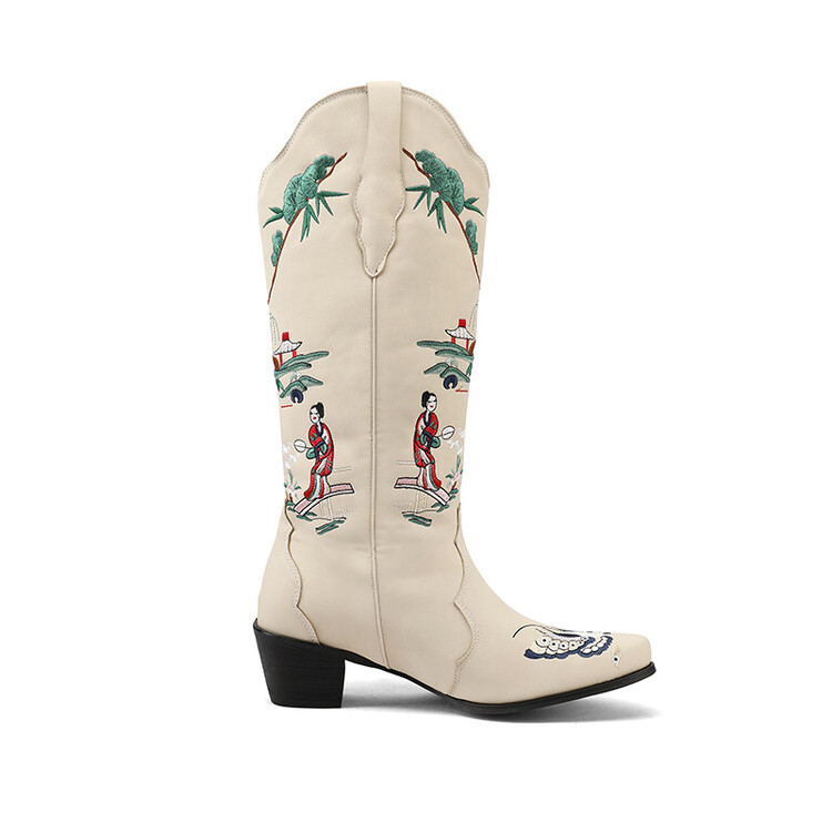 knight-boots-pu-square-toe-chunky-heel-embroidered-high-shaft-winter-boots_4 Knight Boots PU Square Toe Chunky Heel Embroidered High Shaft Winter Boots