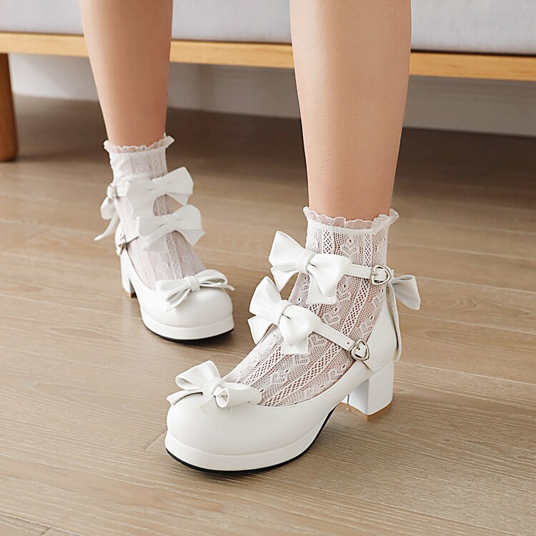 lolita-style-womens-flat-shoes-with-bow-and-metal-accents_2 Lolita Style Women's Flat Shoes with Bow and Metal Accents