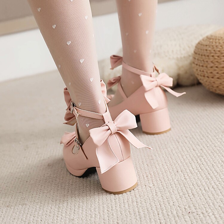 lolita-style-womens-flat-shoes-with-bow-and-metal-accents_3 Lolita Style Women's Flat Shoes with Bow and Metal Accents