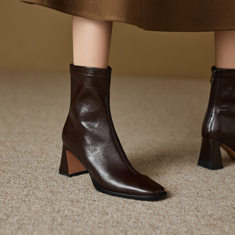 stretch-sock-boots-high-heel-chunky-block-heel-square-toe-womens_2 Stretch Sock Boots High Heel Chunky Block Heel Square Toe Women's