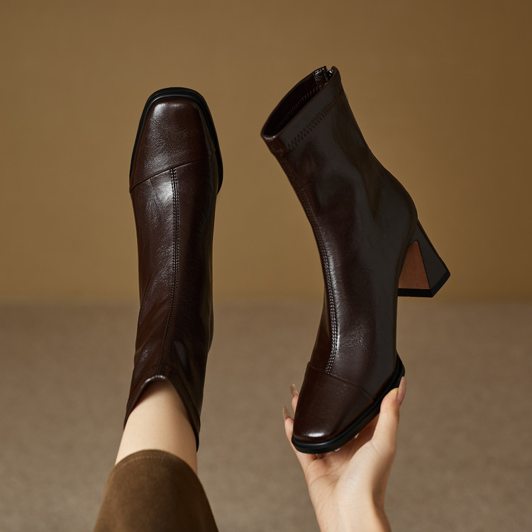 stretch-sock-boots-high-heel-chunky-block-heel-square-toe-womens_3 Stretch Sock Boots High Heel Chunky Block Heel Square Toe Women's