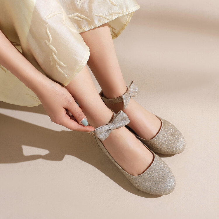 sweet-bow-low-heel-flat-shoes-for-kids-and-students Sweet Bow Low Heel Flat Shoes for Kids and Students