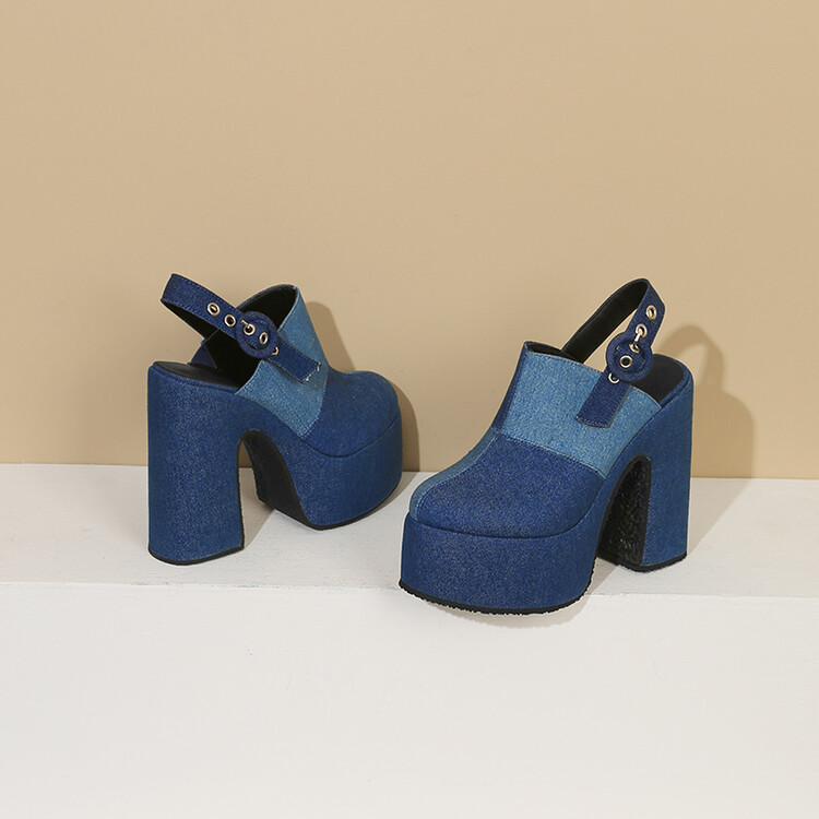 womens-closed-toe-block-heel-sandals-blue-denim-pu-lining-rubber-sole_1 Women's Closed Toe Block Heel Sandals - Blue Denim, PU Lining, Rubber Sole
