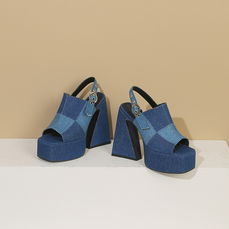 womens-denim-open-toe-block-heel-sandals_1 Women's Denim Open Toe Block Heel Sandals