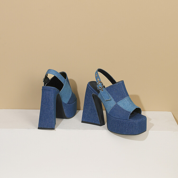 womens-denim-open-toe-block-heel-sandals_2 Women's Denim Open Toe Block Heel Sandals