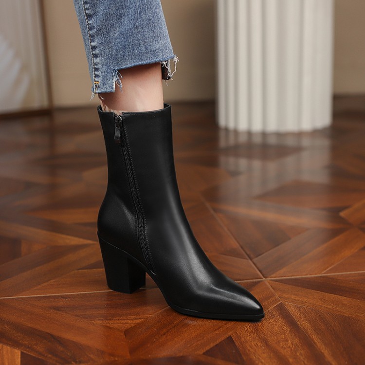 womens-mid-calf-fashion-boots-with-pointed-toe-and-chunky-mid-heel Women's Mid-Calf Fashion Boots with Pointed Toe and Chunky Mid Heel