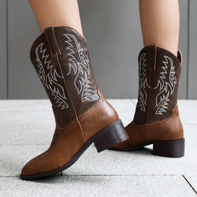 womens-retro-knight-boots-pu-square-toe-mid-calf-embroidered_1 Women's Retro Knight Boots PU Square Toe Mid Calf Embroidered