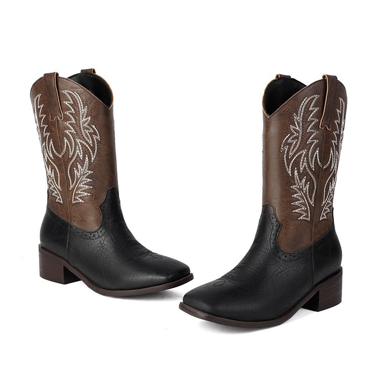 womens-retro-knight-boots-pu-square-toe-mid-calf-embroidered_2 Women's Retro Knight Boots PU Square Toe Mid Calf Embroidered