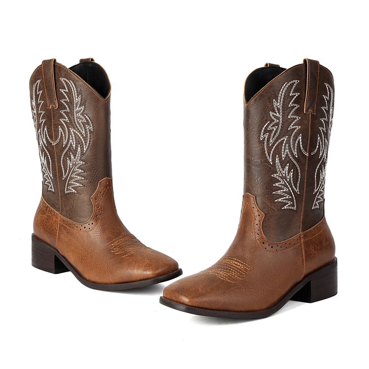 womens-retro-knight-boots-pu-square-toe-mid-calf-embroidered_4 Women's Retro Knight Boots PU Square Toe Mid Calf Embroidered