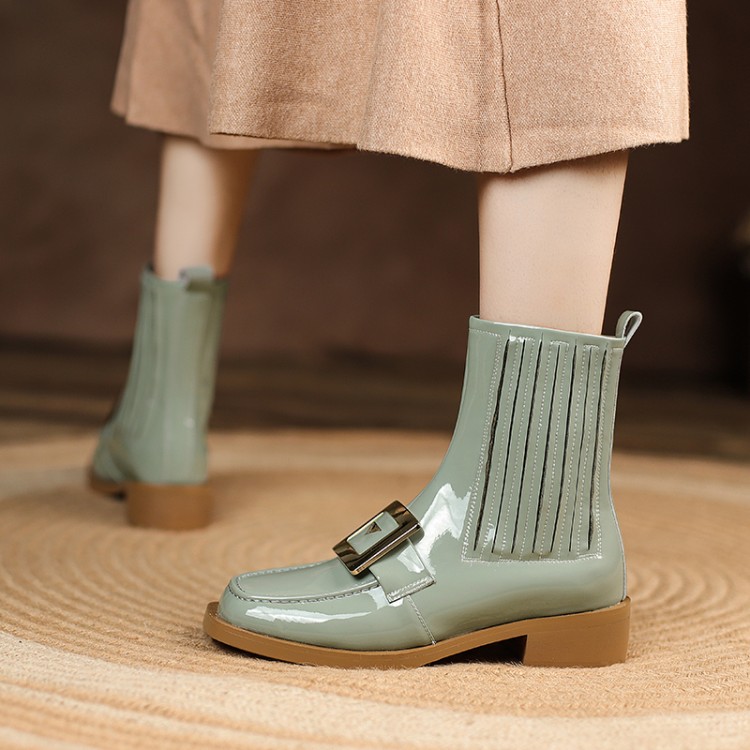 womens-square-toe-ankle-boots-low-heel-patent-faux-leather_1 Women's Square Toe Ankle Boots Low Heel Patent Faux Leather