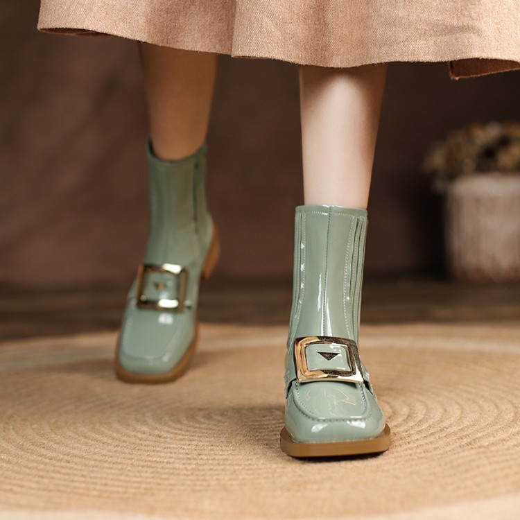 womens-square-toe-ankle-boots-low-heel-patent-faux-leather_3 Women's Square Toe Ankle Boots Low Heel Patent Faux Leather